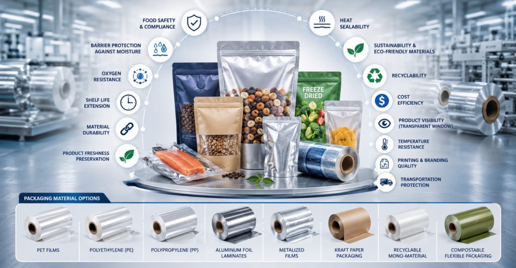 Key Factors to Consider When Choosing Flexible Packaging Material for Food Products